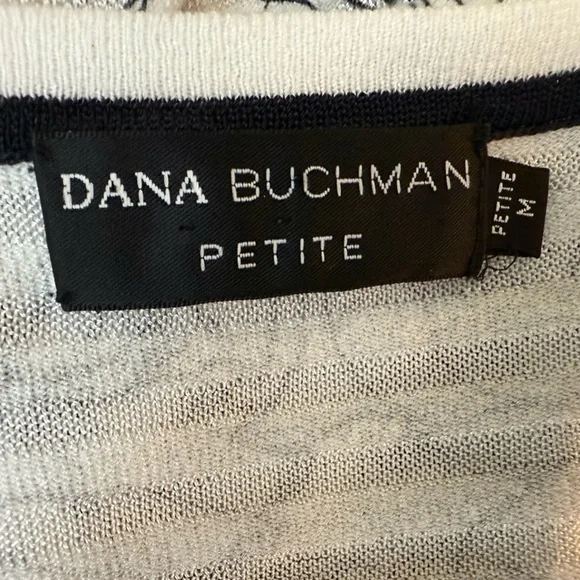 Dana Buchman Black and White 2pcs set floral tank top and Striped Cardigan/MP - Picture 13 of 13